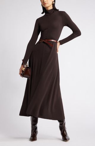 Long Sleeve Matte Jersey Dress