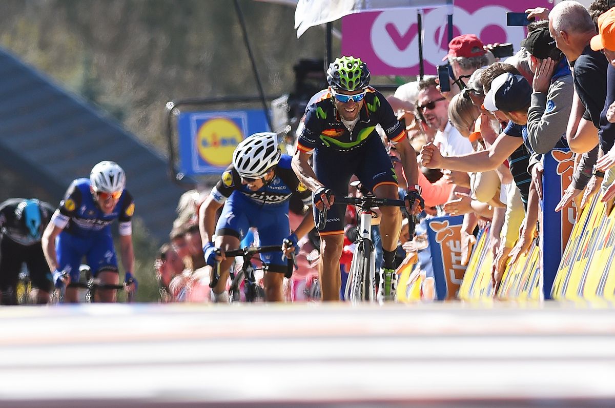 Alejandro Valverde just metres from a historic fourth Fleche victory