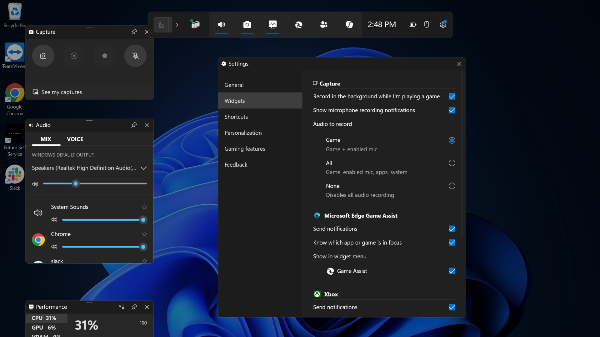 Xbox Game bar in Windows 11
