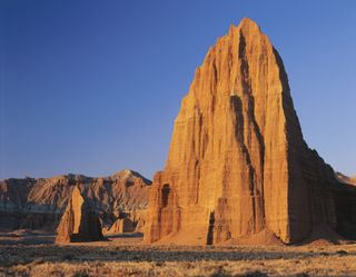 Temple of the Moon and Temple of the Sun in Cathedral Valley at Capitol Reef National Park