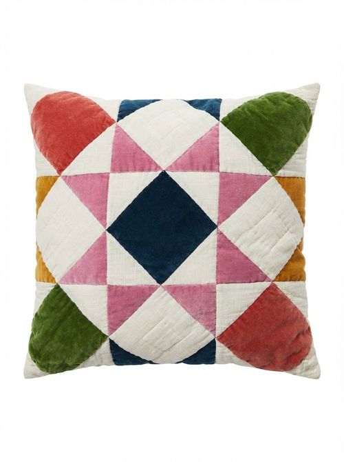 Patchwork Multicolour Velvet Cushion Cover