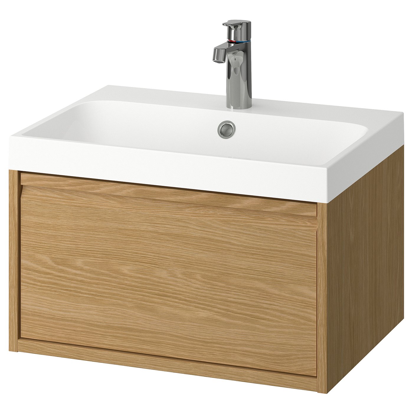 &amp;Auml;ngsj&amp;Ouml;n / Backsj&amp;Ouml;n Wash-Stnd W Drawer/wash-Basin/tap - Oak Effect 60x48x39 Cm