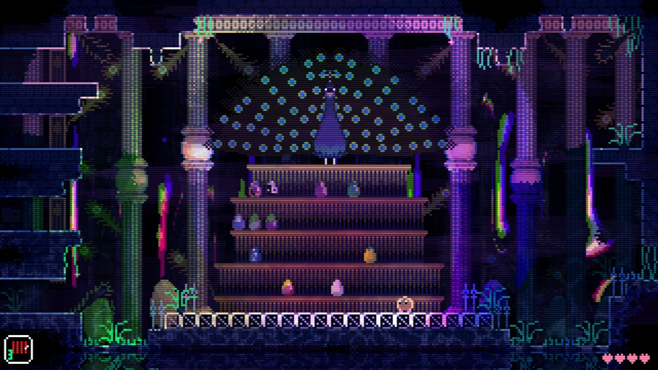 A level being overseen by a peacock in Animal Well