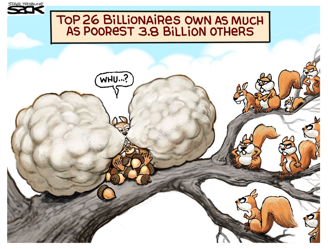 Political Cartoon U.S. billionaires income inequality