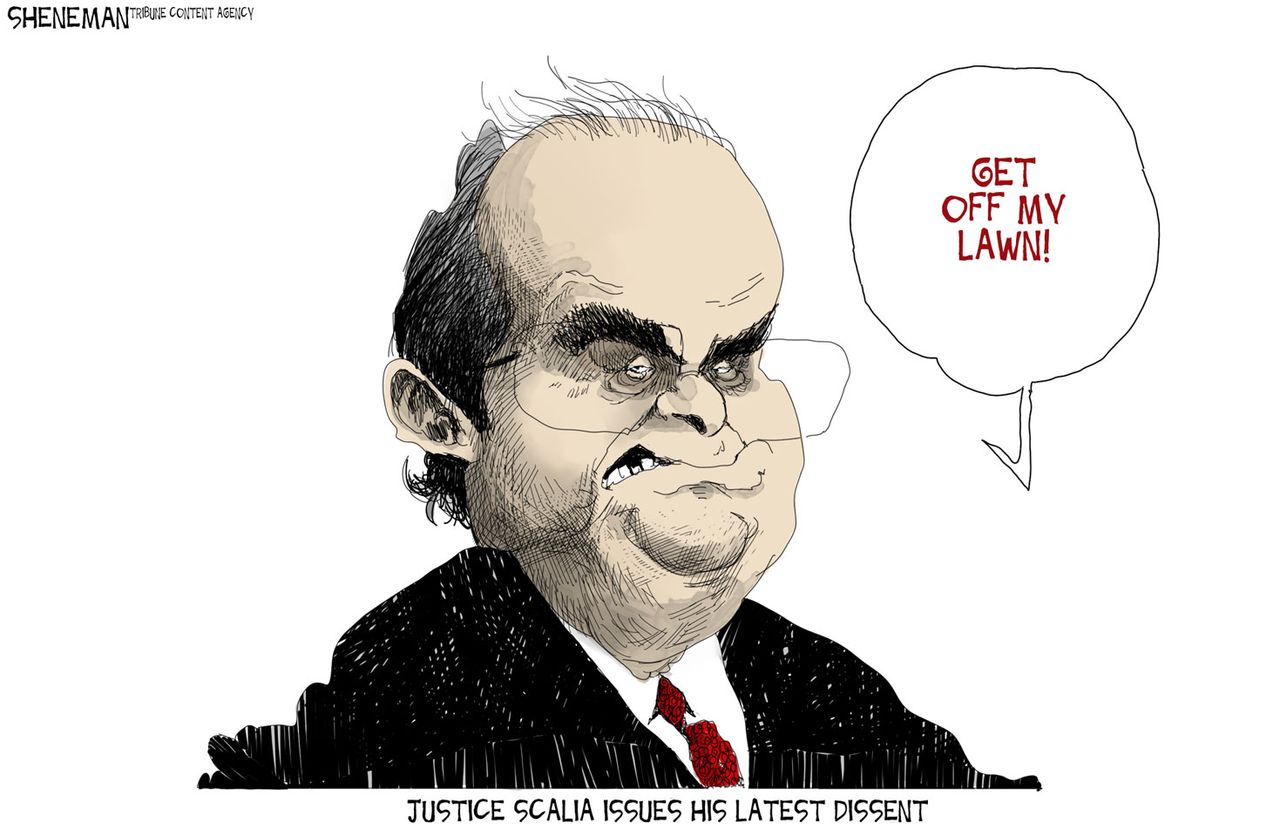 Political cartoon U.S. Antonin Scalia SCOTUS