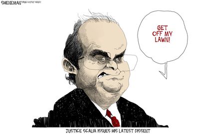 Political cartoon U.S. Antonin Scalia SCOTUS