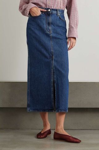 Rona Organic Denim Midi Skirt