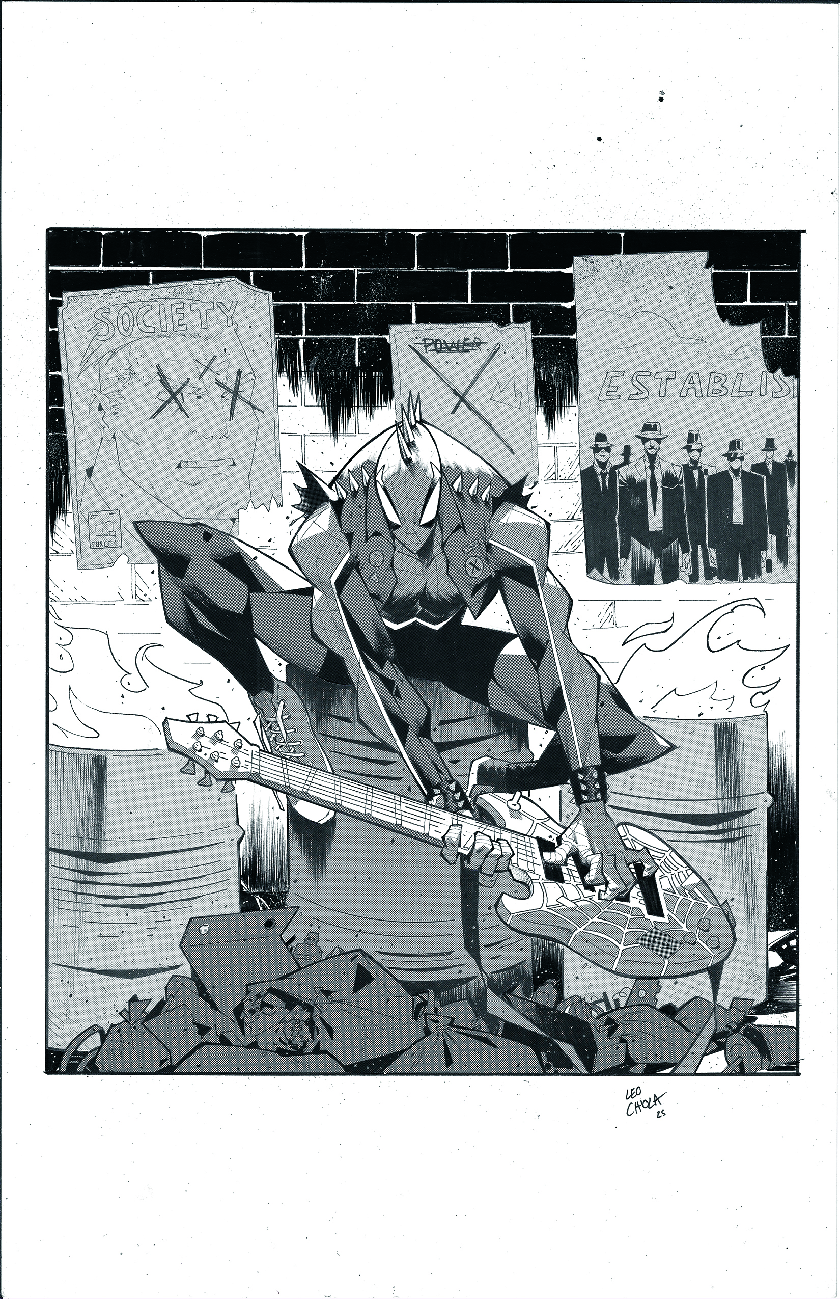 Ilustración de Spider-Punk Marvel Snapcard Trabajo en progreso