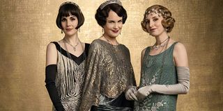 Downton Abbey Cora and her daughters, dressed for dinner