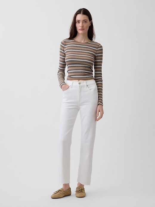 High Rise &amp;rsquo;90s Slim Straight Crop Jeans