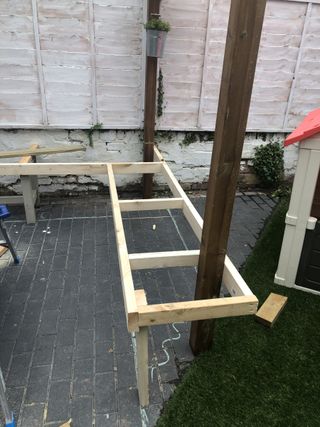 before and after backyard makeover: building a DIY pergola