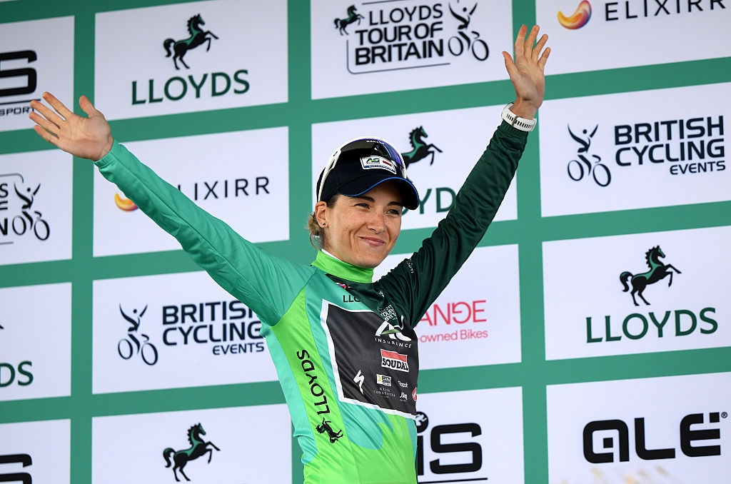 2025 Tour of Britain Women stage 1: Kim Le Court celebrates taking the lead