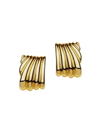 Zagora Sunnie Fluted 24k-Gold-Plated Drop Earrings