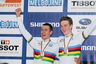 Kenny De Ketele and Gijs Van Hoecke (BEL) were delighted with the win