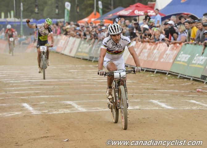 Nino Schurter (Scott-Odlo MTB Racing Team) finishing a disappointing 6th