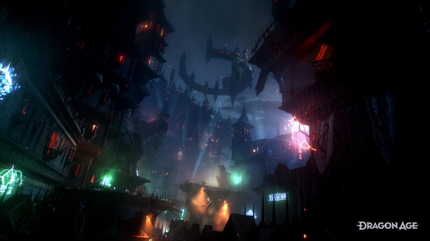 Dragon Age 4 trailer still of a dark city