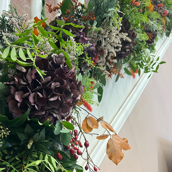 Etsy, Luxury Thick Hydrangea Fresh Christmas Garland