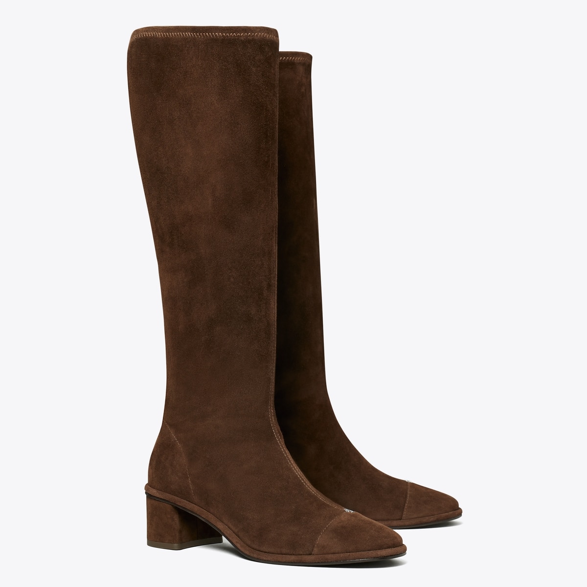 Cap-Toe Knee-High Boot in Brown, Size 9