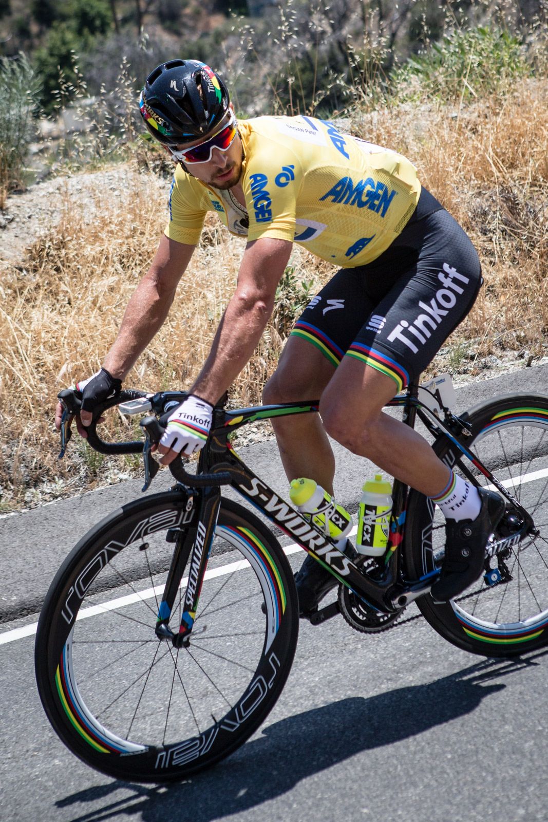 Peter Sagan (Tinkoff) looks back for the team car