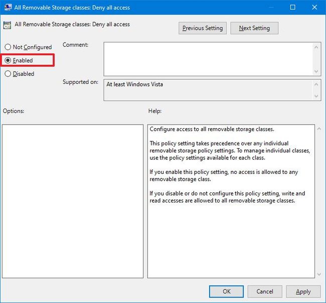 How to disable access to removable storage devices on Windows 10