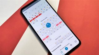 Clue period tracking app on an Android phone