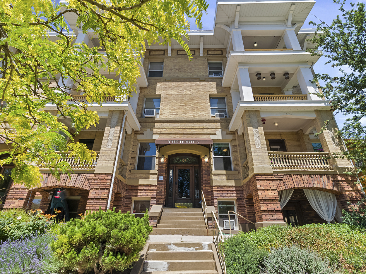 Brick condo exterior in Salt Lake City