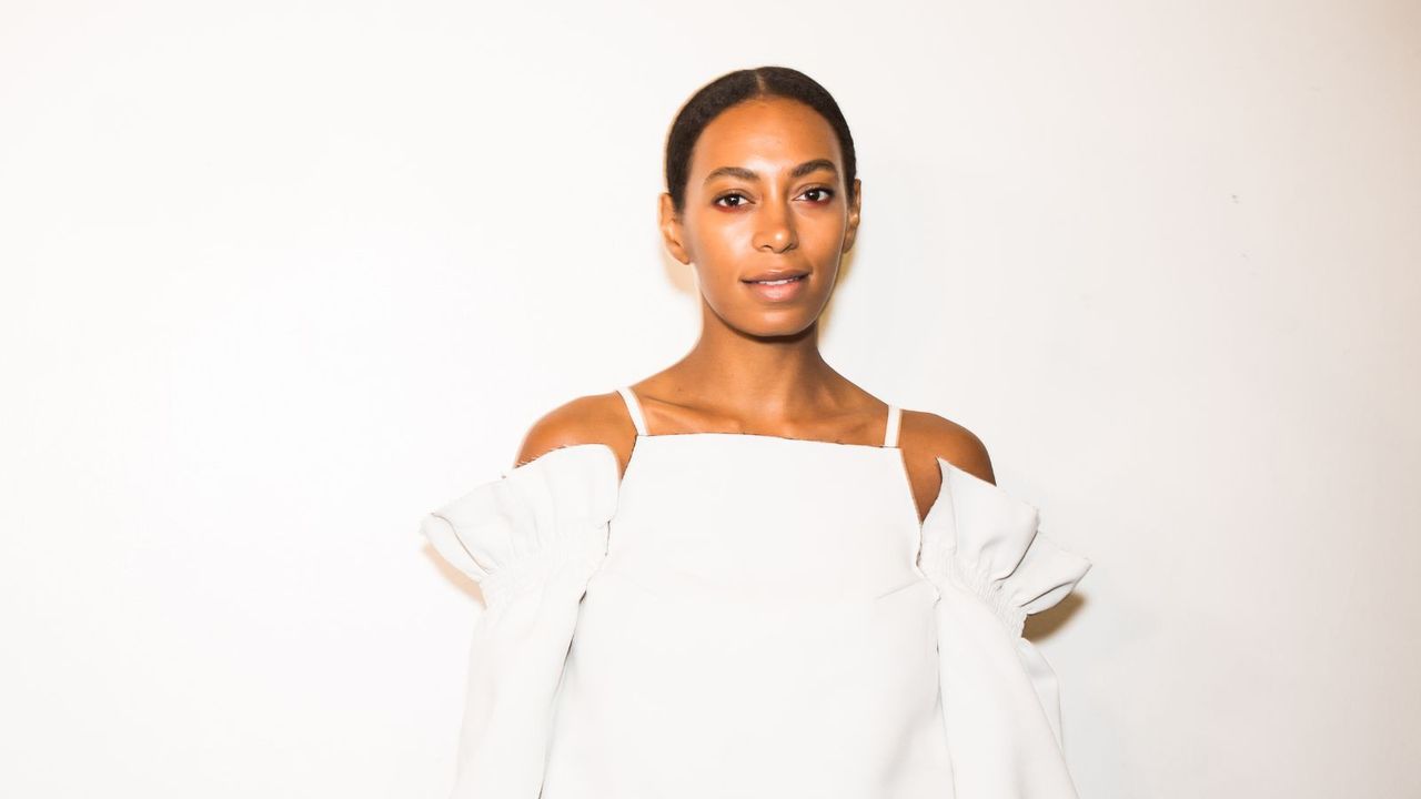 solange knowles on a white background