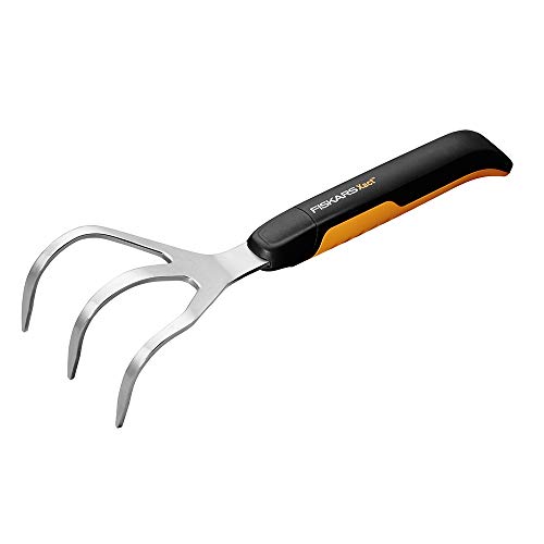 Fiskars Xact Hand Cultivator, Stainless Steel Weeder With Softgrip Handle, Durable Garden Tool for Loosening and Aerating Soil, Ideal for Flower Beds and Garden Beds