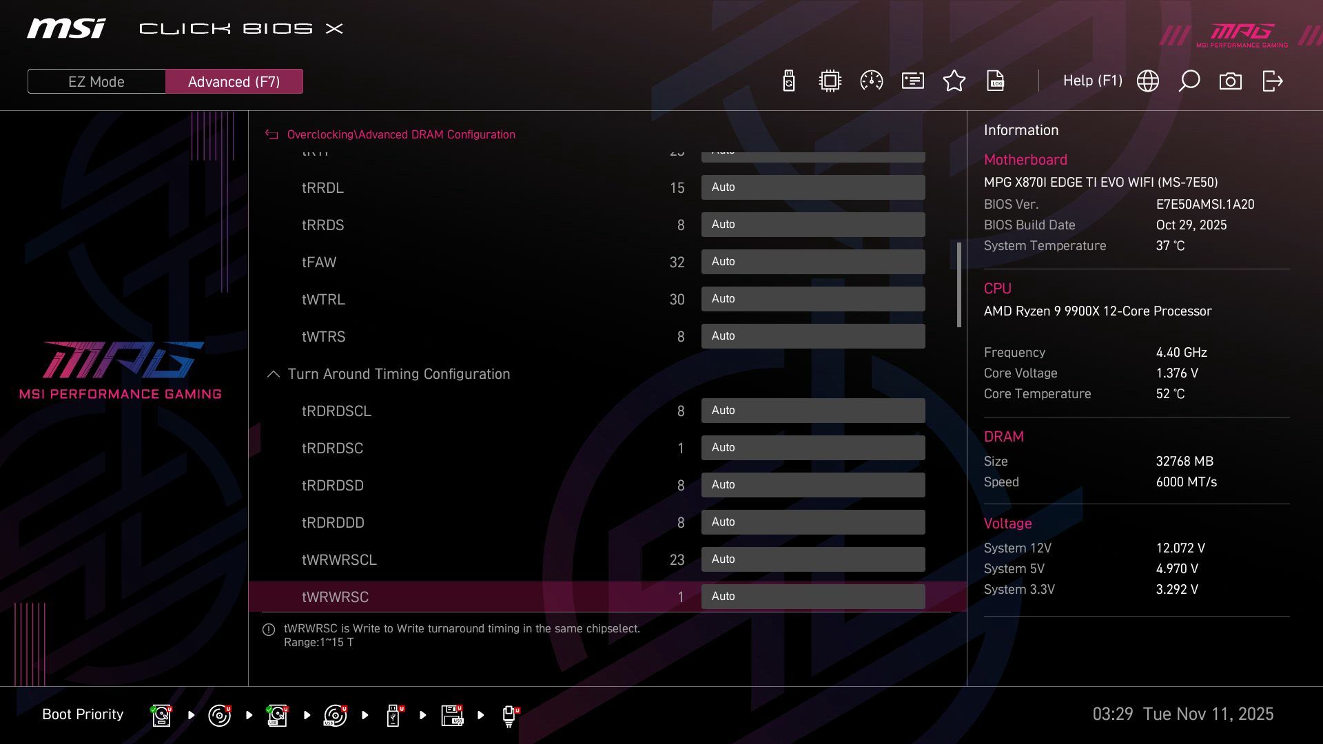 MSI X870I Edge Ti Evo Wifi - BIOS