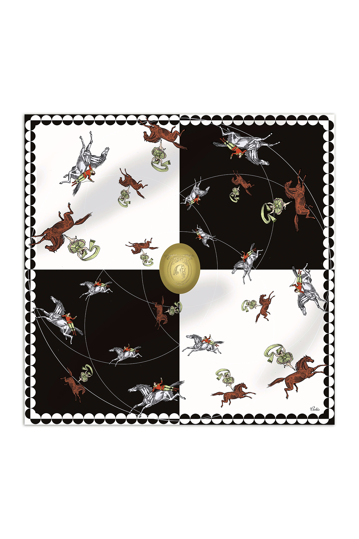 CECILIA, Carousel 90 Silk Twill Scarf