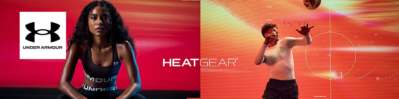 Under Armour logo placed over a graphic design with warm colours ready for summer
