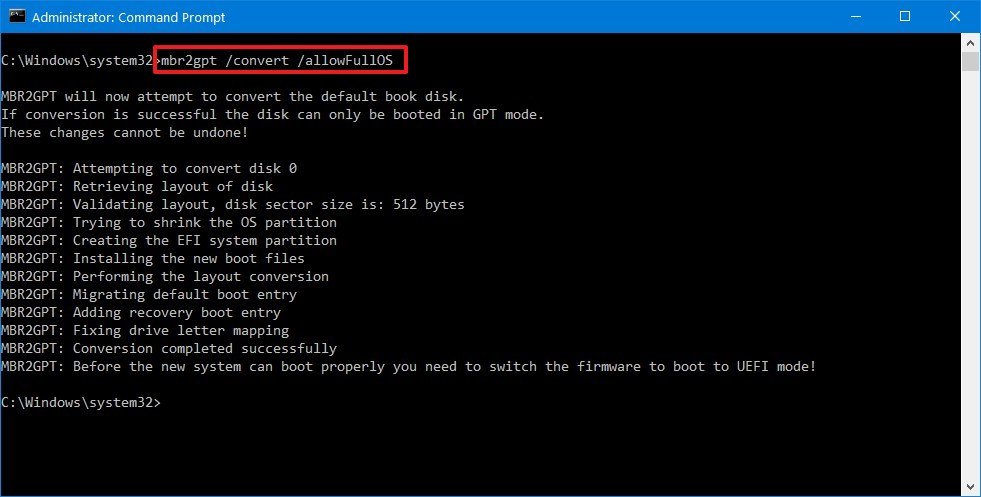 mbr2gpt convert allowfullos