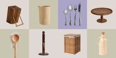 Wooden and marble everyday utensils 