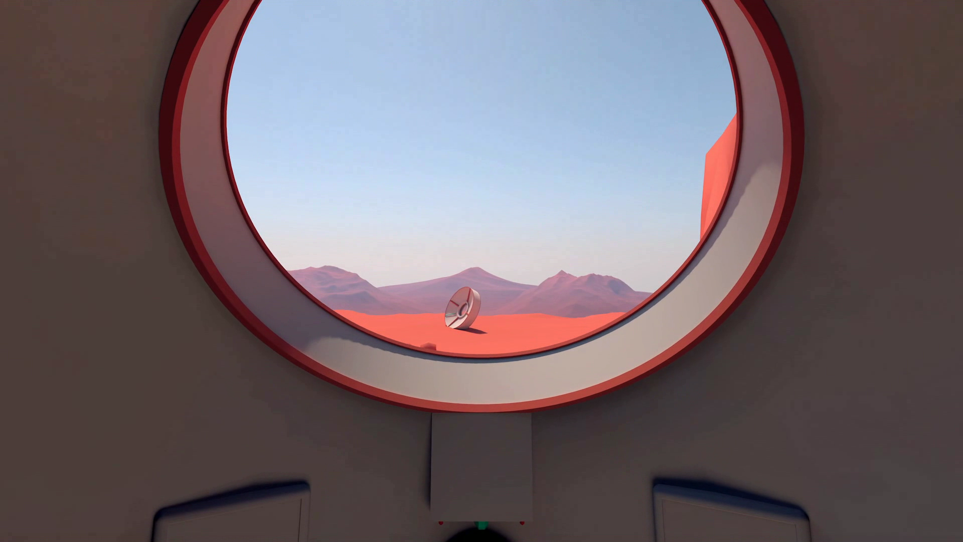 best online games – A view from a spaceship port window looking onto a red planet