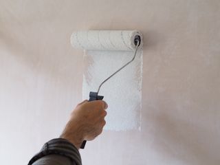 Painting new plaster with a mist coat