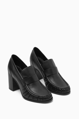Heeled Leather Loafers
