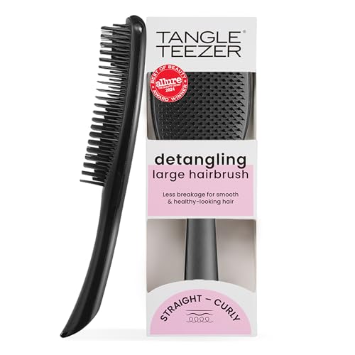 Tangle Teezer Large Ultimate Detangler Hairbrush for Wet &amp;amp; Dry Hair, Eliminates Knots &amp;amp; Reduces Breakage for Long, Thick, &amp;amp; Curly Hair Types, Black Gloss
