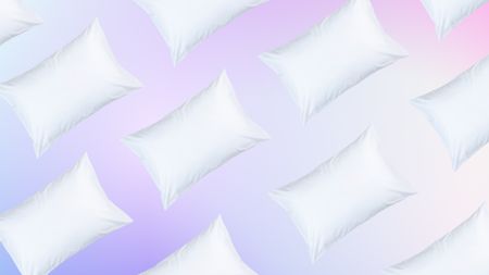 Pillows on light purple background