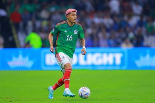 Julian Araujo in action for Mexico against Jamaica in 2023.