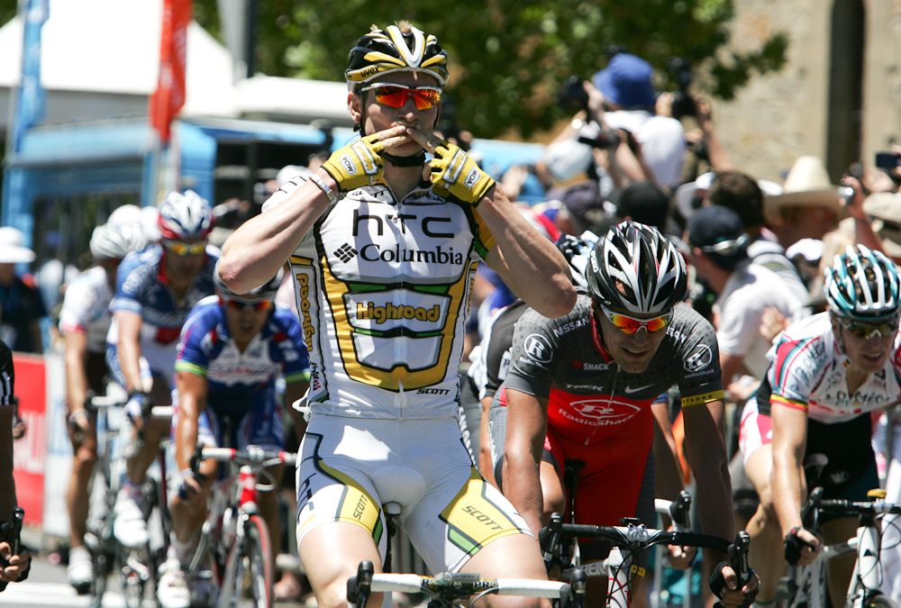 Andre Greipel wins a stage of the Tour Down Under in 2010