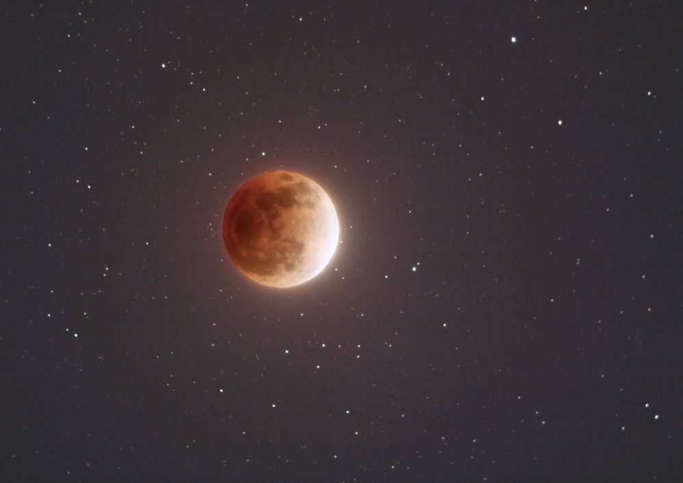 Blood moon lunar eclipse