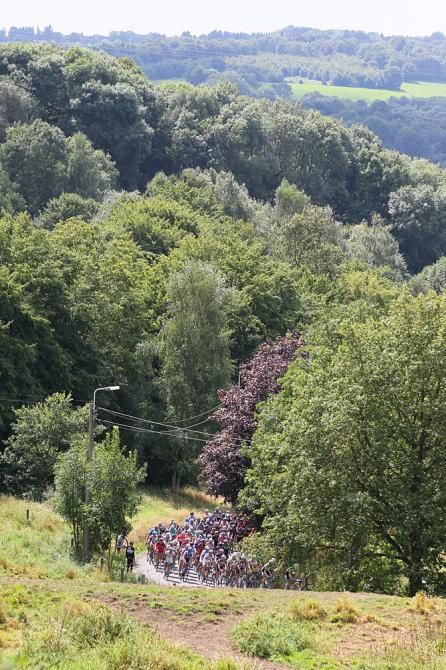 The peloton heads into the Ardennes