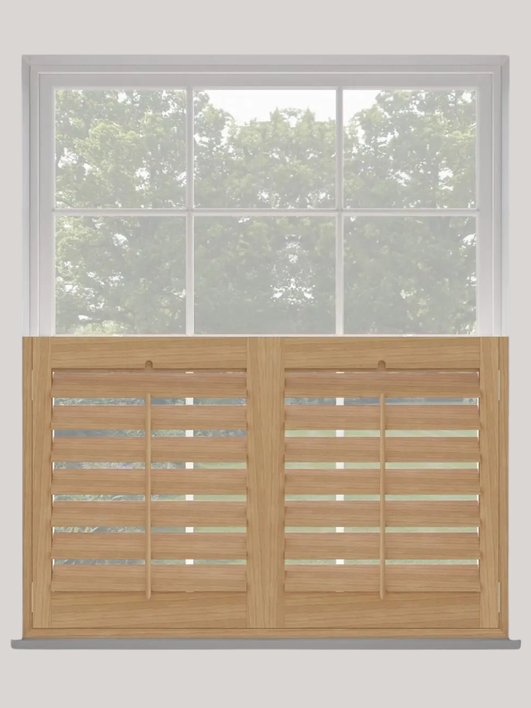A set of wood cafe shutters from Make My Blinds