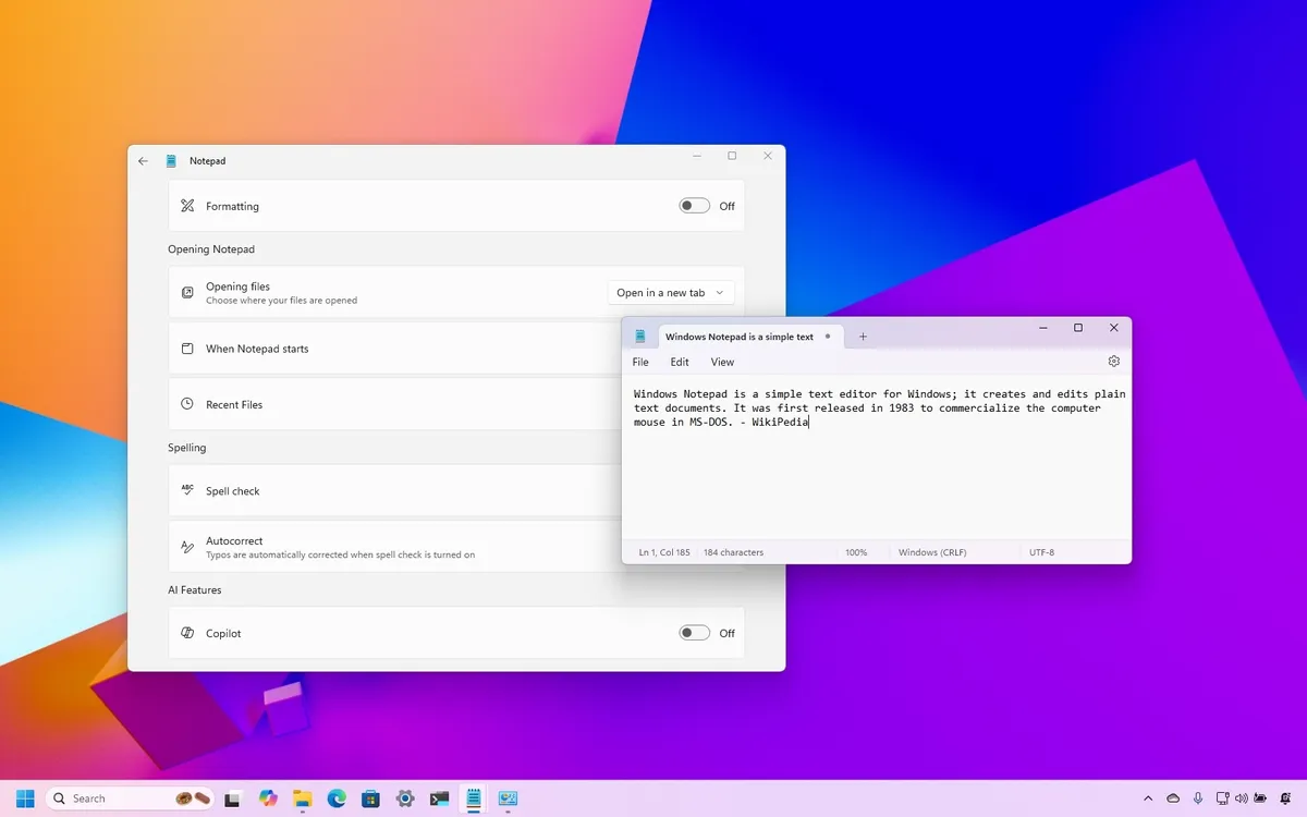 Notepad ใน Windows 11 ปรับอัปเดตตารางและ AI 2 notepad-windows-11-upgrade-ai-table