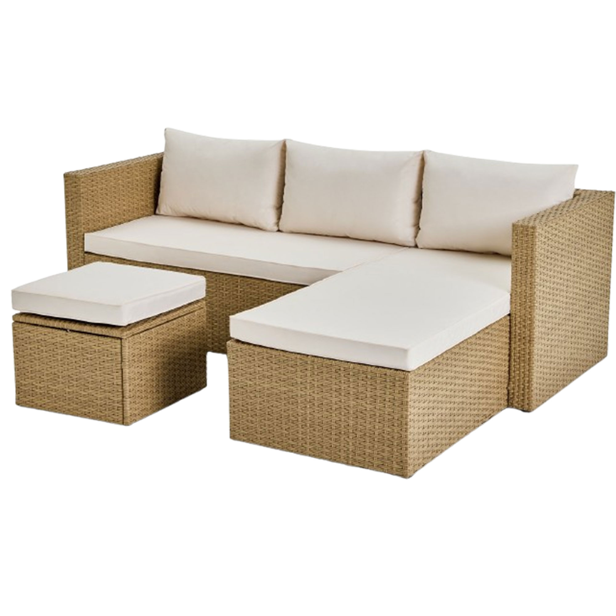 Argos Home, Argos Home 4 Seater Rattan Effect Garden Sofa Set- Natural