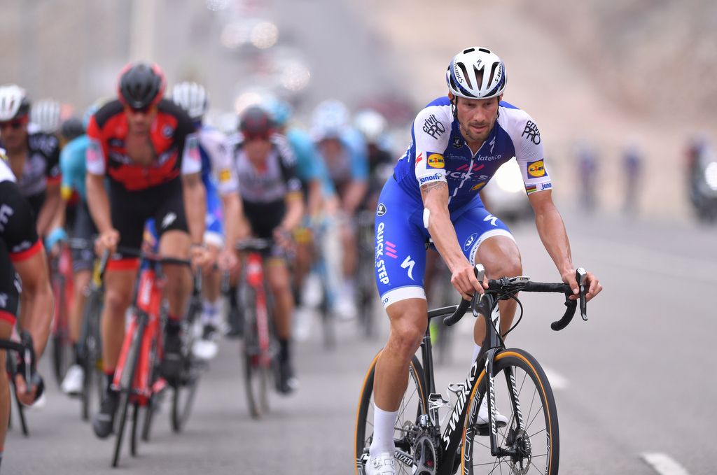Tom Boonen (Quick-Step Floors) peels off