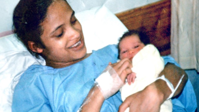 TV tonight Celeste Nurse with her newborn in 1997.