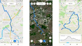 Footpath Route Planner navigation app screengrabs