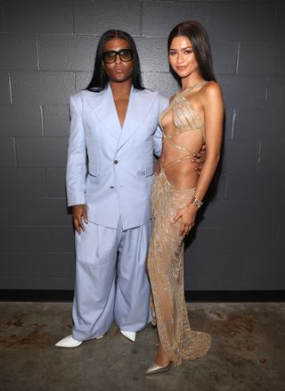 Zendaya and Law Roach backstage at the Rock & Roll Hall of Fame induction ceremony