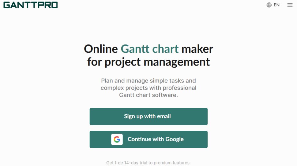 GanttPRO website screenshot (October 2025).